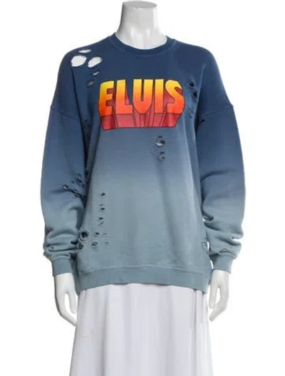 Pre-owned R13 Graphic Print Crew Neck Sweatshirt In Blue