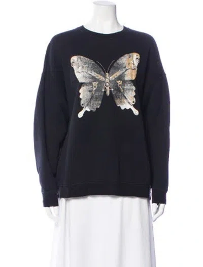 Pre-owned R13 Graphic Print Crew Neck Sweatshirt In Blue