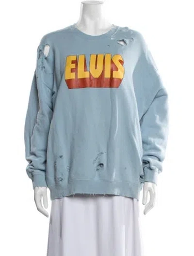 Pre-owned R13 Graphic Print Crew Neck Sweatshirt In Blue