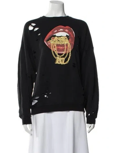 Pre-owned R13 Graphic Print Crew Neck Sweatshirt In Gray