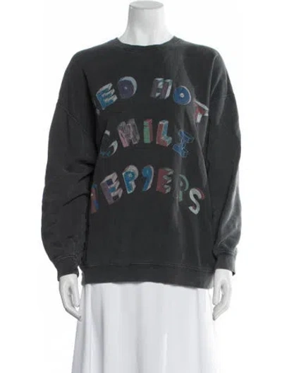 Pre-owned R13 Graphic Print Crew Neck Sweatshirt In Gray