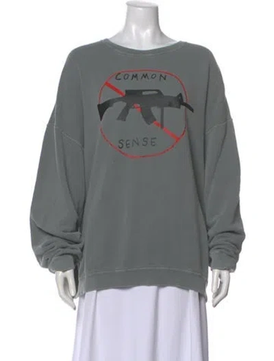 Pre-owned R13 Graphic Print Crew Neck Sweatshirt In Gray