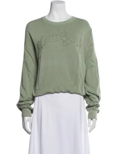 Pre-owned R13 Graphic Print Crew Neck Sweatshirt In Green