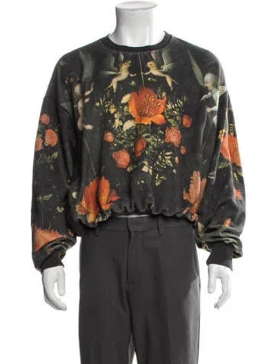 Pre-owned R13 Graphic Print Crew Neck Sweatshirt In Green