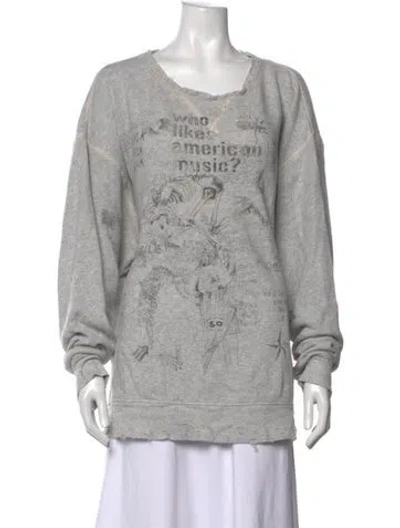 Pre-owned R13 Graphic Print Crew Neck Sweatshirt In Grey