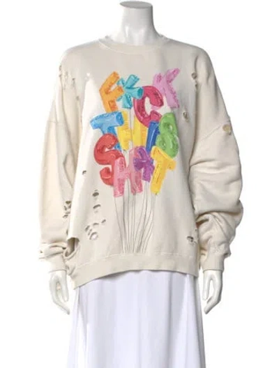 Pre-owned R13 Graphic Print Crew Neck Sweatshirt In Neutral