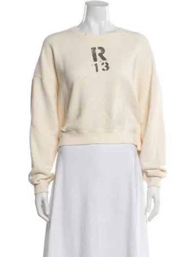 Pre-owned R13 Graphic Print Crew Neck Sweatshirt In Neutrals
