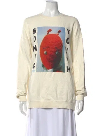 Pre-owned R13 Graphic Print Crew Neck Sweatshirt In Neutrals