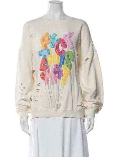 Pre-owned R13 Graphic Print Crew Neck Sweatshirt In Neutrals