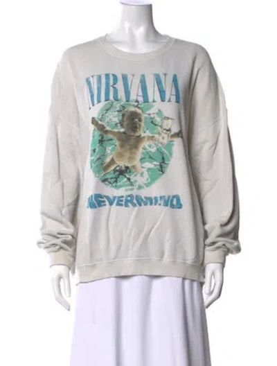 Pre-owned R13 Graphic Print Crew Neck Sweatshirt In Neutrals