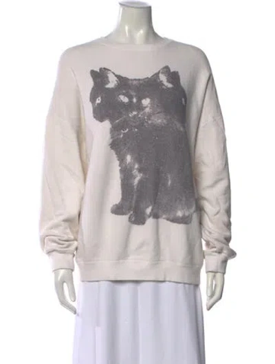Pre-owned R13 Graphic Print Crew Neck Sweatshirt In Neutrals