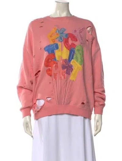 Pre-owned R13 Graphic Print Crew Neck Sweatshirt In Pink