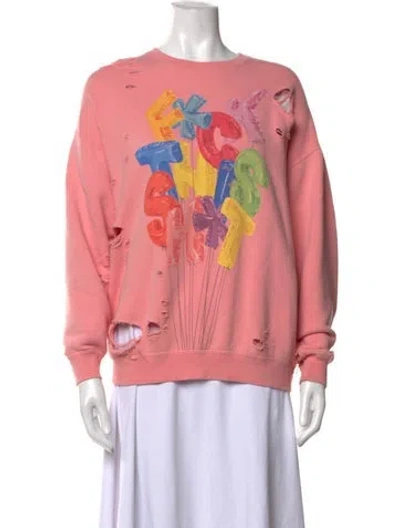 Pre-owned R13 Graphic Print Crew Neck Sweatshirt In Pink