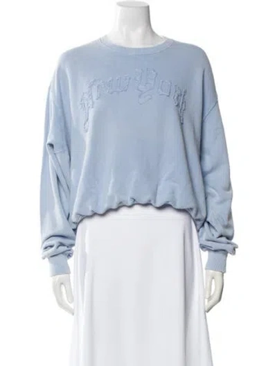 Pre-owned R13 Graphic Print Crew Neck Sweatshirt W/ Tags In Blue