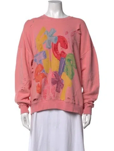 Pre-owned R13 Graphic Print Crew Neck Sweatshirt W/ Tags In Pink