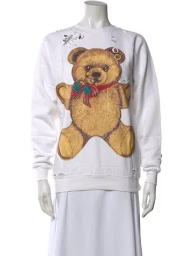 Pre-owned R13 Graphic Print Crew Neck Sweatshirt In White