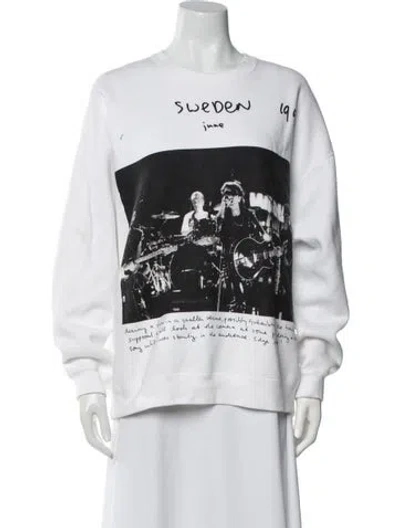 Pre-owned R13 Graphic Print Crew Neck Sweatshirt In White