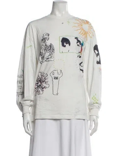 Pre-owned R13 Graphic Print Crew Neck Top In Neutral