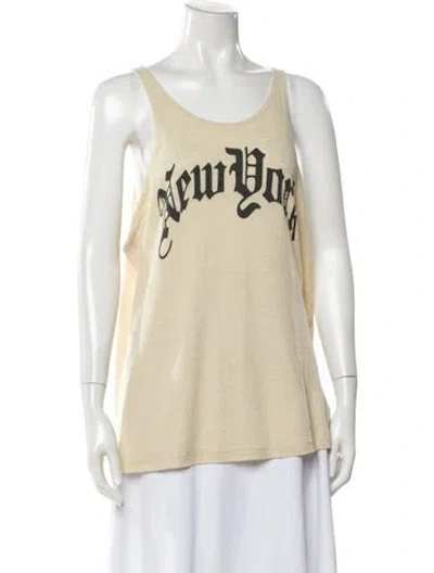 Pre-owned R13 Graphic Print Crew Neck Top In Neutral