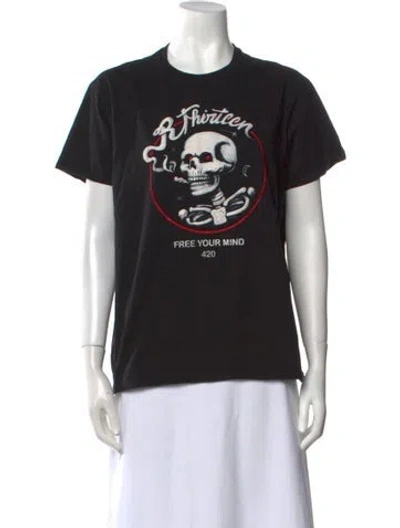 Pre-owned R13 Graphic Print Crew Neck T-shirt In Black