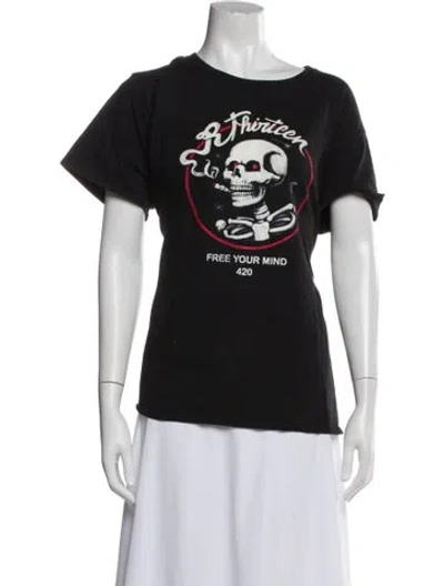 Pre-owned R13 Graphic Print Crew Neck T-shirt In Black