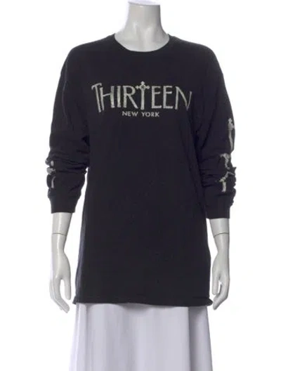 Pre-owned R13 Graphic Print Crew Neck T-shirt In Black