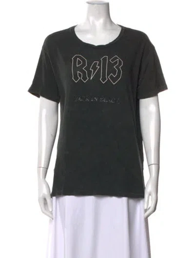 Pre-owned R13 Graphic Print Crew Neck T-shirt In Black