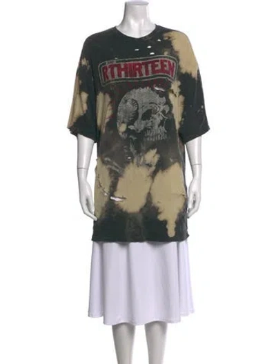 Pre-owned R13 Graphic Print Crew Neck T-shirt In Black/brown
