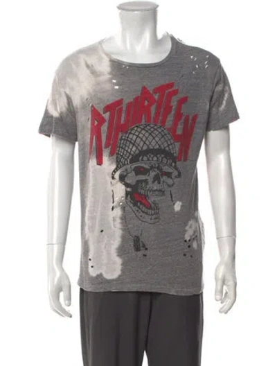 Pre-owned R13 Graphic Print Crew Neck T-shirt In Grey