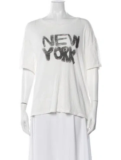 Pre-owned R13 Graphic Print Crew Neck T-shirt In Neutrals