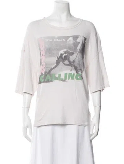 Pre-owned R13 Graphic Print Crew Neck T-shirt In Neutrals