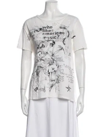 Pre-owned R13 Graphic Print Crew Neck T-shirt In Neutrals