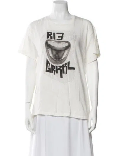 Pre-owned R13 Graphic Print Crew Neck T-shirt In White