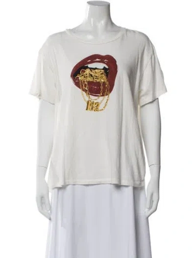 Pre-owned R13 Graphic Print Crew Neck T-shirt In White