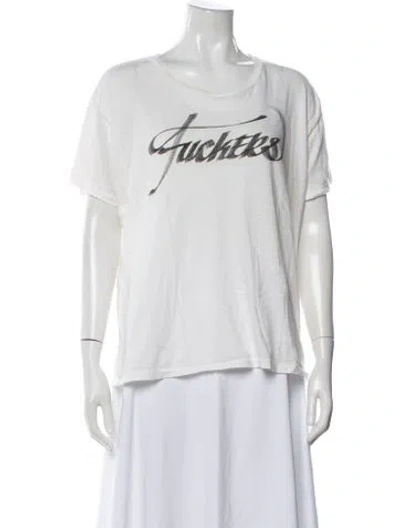 Pre-owned R13 Graphic Print Crew Neck T-shirt In White
