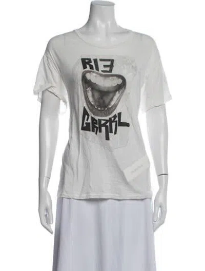 Pre-owned R13 Graphic Print Crew Neck T-shirt In White
