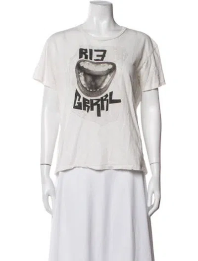 Pre-owned R13 Graphic Print Crew Neck T-shirt In White