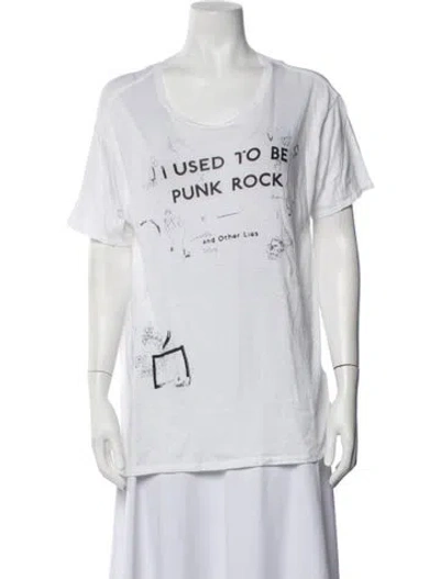 Pre-owned R13 Graphic Print Crew Neck T-shirt In White
