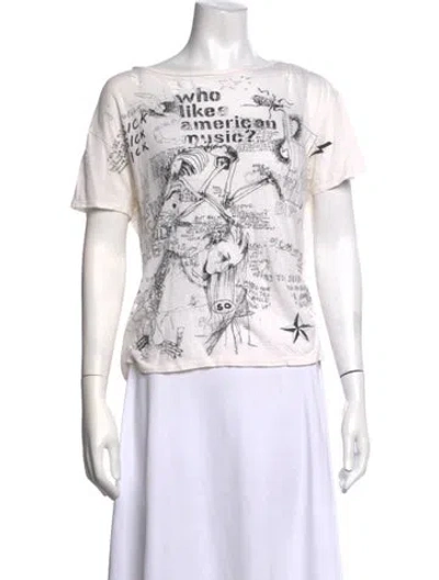 Pre-owned R13 Graphic Print Crew Neck T-shirt In White