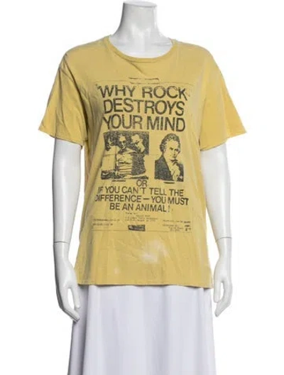 Pre-owned R13 Graphic Print Crew Neck T-shirt In Yellow