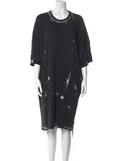 Pre-owned R13 Graphic Print Knee-length Dress In Black