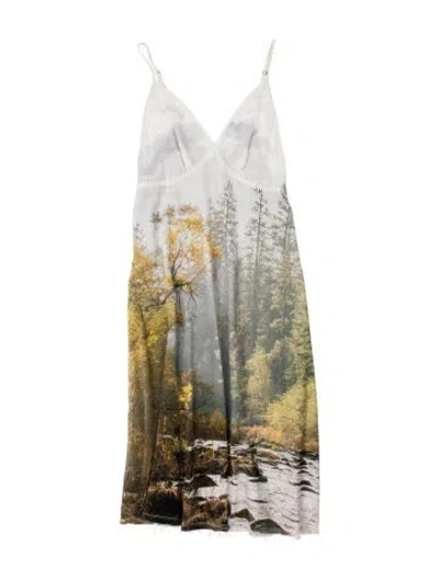 Pre-owned R13 Graphic Print Long Dress In Blue