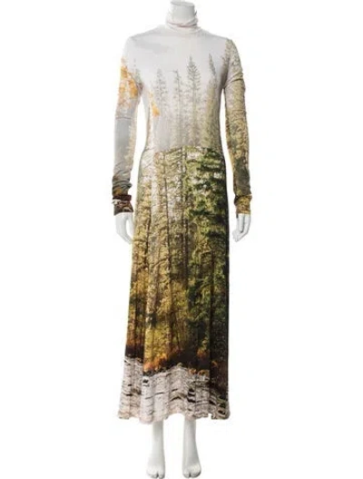Pre-owned R13 Graphic Print Long Dress In Neutrals