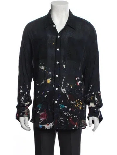 Pre-owned R13 Graphic Print Long Sleeve Shirt In Blue