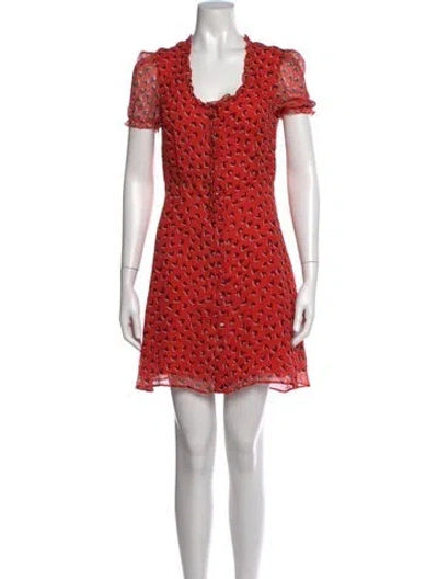 Pre-owned R13 Graphic Print Mini Dress In Red
