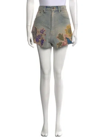 Pre-owned R13 Graphic Print Mini Shorts W/ Tags In Blue
