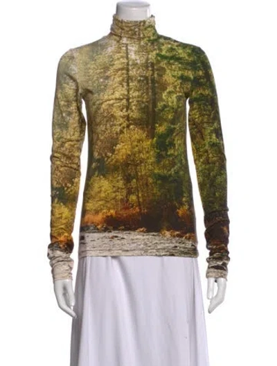 Pre-owned R13 Graphic Print Turtleneck Top In Multi