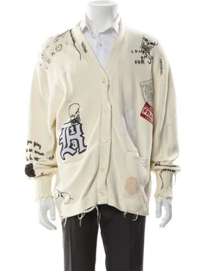 Pre-owned R13 Graphic Print V-neck Cardigan In Neutral
