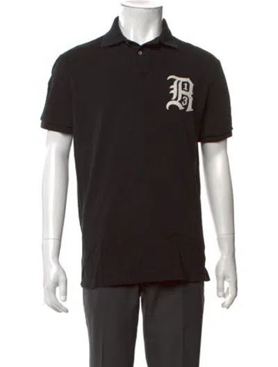 Pre-owned R13 Graphic Print V-neck Polo Shirt In Black