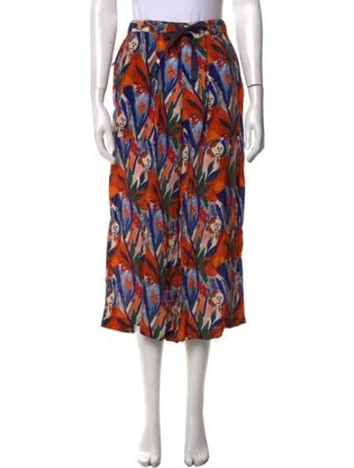 Pre-owned R13 Graphic Print Wide Leg Pants In Orange